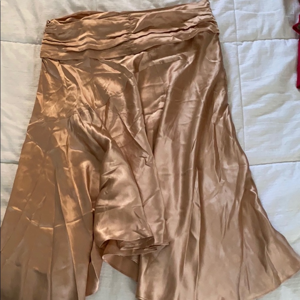 Cream colored silk skirt